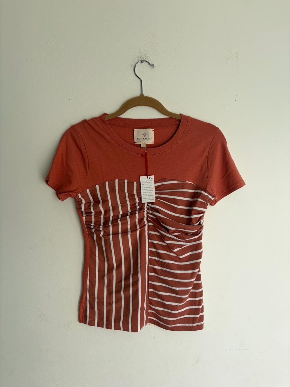 NWT! MADEWELL Rentrayage Upcycled Ruched Tee Size Medium - Picture 5 of 8